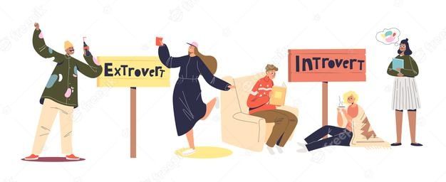 Ilustrasi ekstrovert dan introvert. Sumber Freepik.com