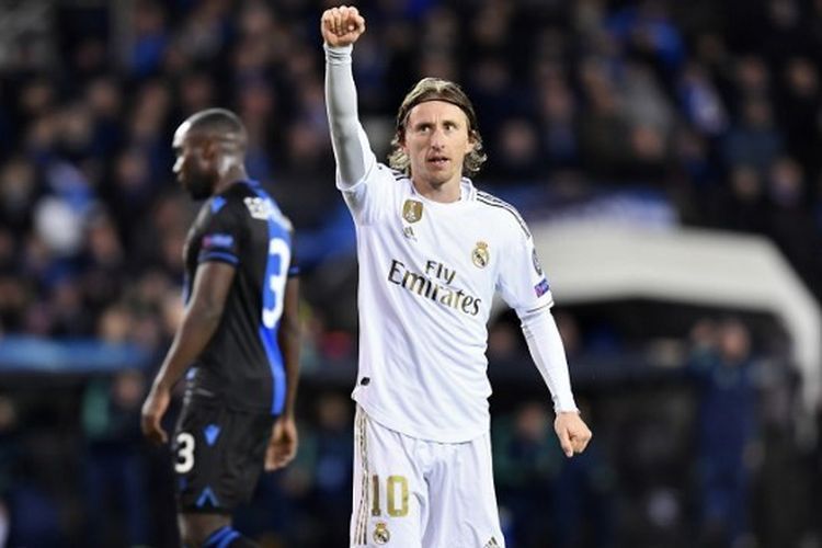 Gelandang senior timnas Krosia dan tim La Liga Spanyol, Real Madrid, Luka Modric. Foto: AFP/John Thys via Kompas.com