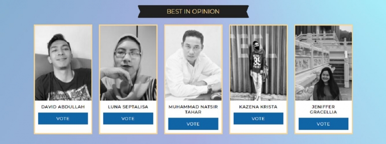 ilustrasi para nomine Best in Opinion-tangkapan layar dari microsite Kompasianival