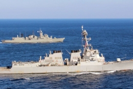 Ilustrasi kapal perang milik Angkatan Laut Amerika Serikat. (sumber: Flickr/Angkatan Laut Amerika Serikat via kompas.com)