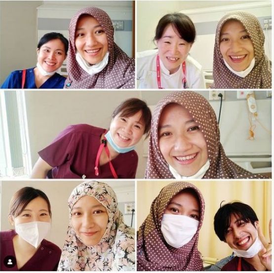 Tenaga medis di Jepang yang membantu proses kesembuhan Zahra. Sumber gambar IG @zahra.rabbiradlia