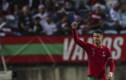 Pemain Portugal,Cristiano Ronaldo.Foto:Carlos Costa/AFP/kompas.com