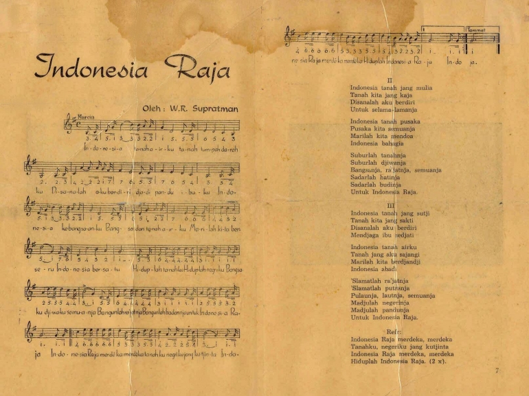 Naskah asli lagu Indonesia Raya, sumber foto: https://i.pinimg.com/ 