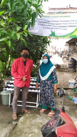 Mahasiswa KKN Untag Surabaya Sosialisasi dan Edukasi Hidroponik di Desa Lambangan Wonoayu Sidoarjo