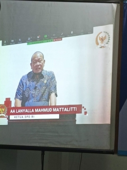 Sesi Materi, AA Lanyalla Mahmud Mattaliti, Ketua DPD RI. Dok. Pribadi