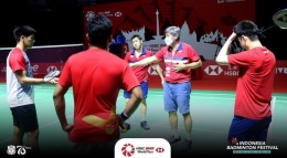 Persiapan tim indonesia untuk Indonesia Badminton Festival 2021 (Foto: instagram @badminton.ina)