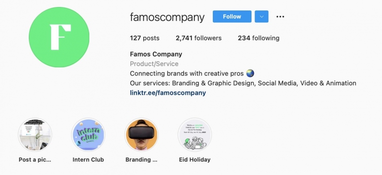 tangkap layar dari instagram/famoscompany