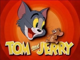 Tampilan intro serial kartun Tom and Jerry, Foto : https://upload.wikimedia.org/wikipedia/en/5/5f/TomandJerryTitleCardc.jpgtch
