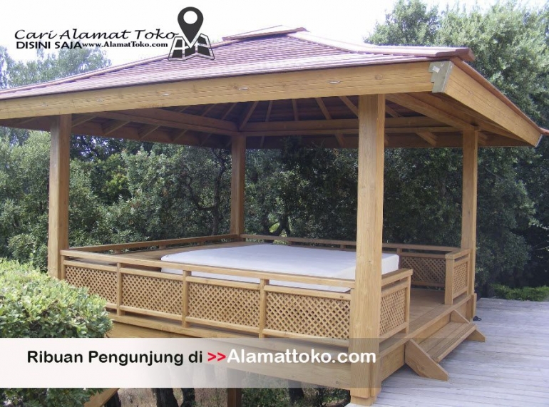 Ilustrasi gazebo murah outdor kayu sumber gambar;pinterest