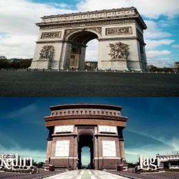 Perbedaan SLG dan Arc de Triomphe ( sumber foto : @pegi_pegi dan @chachabrd ) 