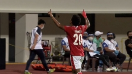 Selebrasi Gol Timnas Indonesia oleh Ramai Rumakiek . Sumber:Vidio.com