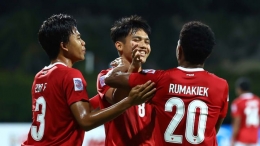 Timnas Indonesia mengalahkan Kamboja 4-2 di pertandingan awal Piala AFF 2020 di Singapura, Kamis (9/12)Yong Teck Lim/GettyImages