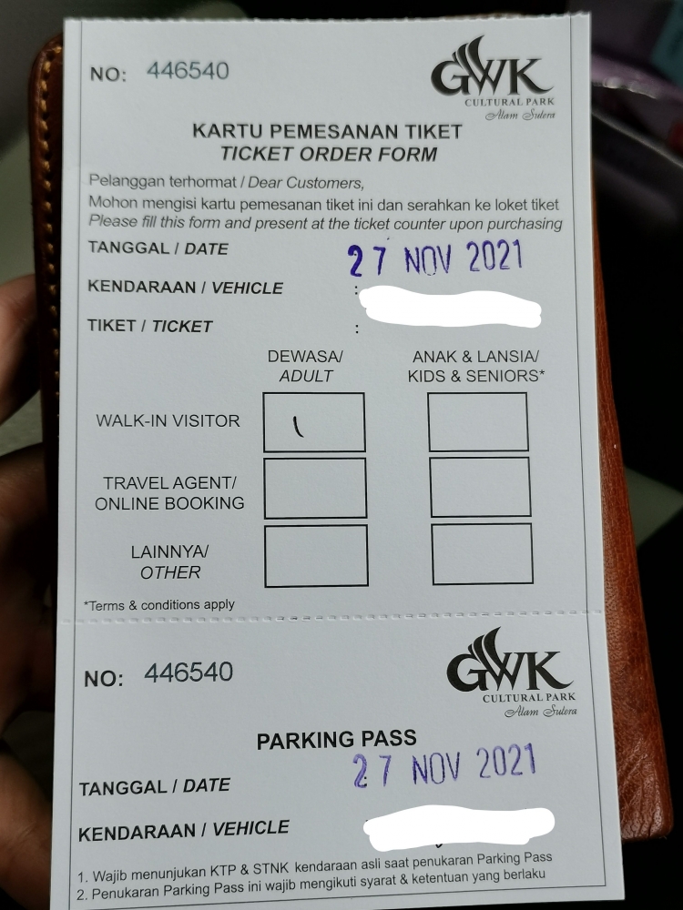 Kartu Pemesanan Tiket/Dokumentasi pribadi