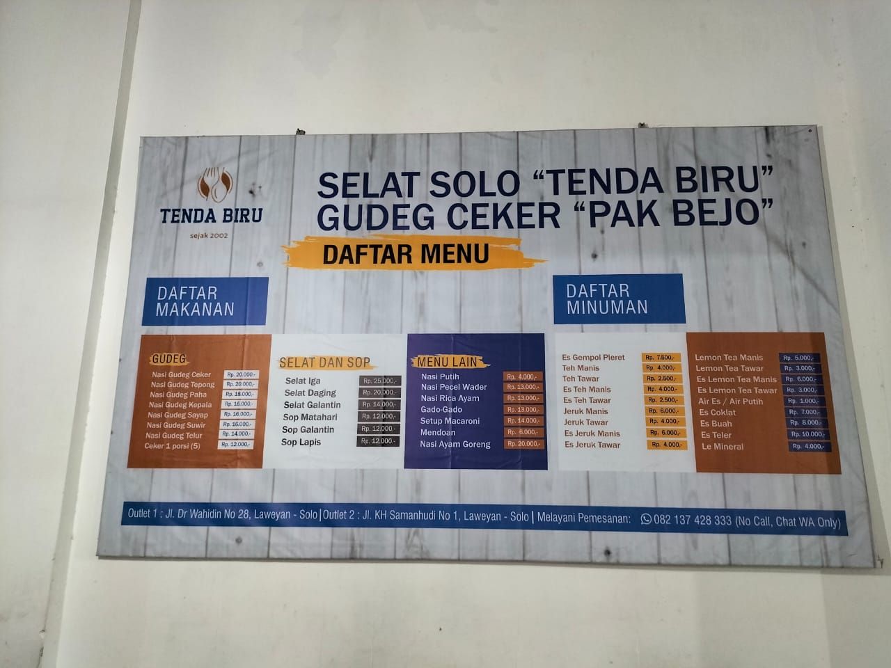 Selat Solo Tenda Biru Dan Gudeg Ceker Pak Bejo, Kuliner Legendaris Di ...