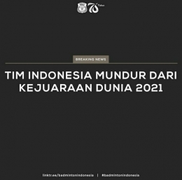 Tim bulutangkis Indonesia menarik diri dari Kejuaraan Dunia 2021 (foto: ig @badminton.ina)