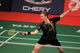 Pemain tunggal putra Denmark, Viktor Axelsen tumbang di babak pertama Kejuaraan Dunia 2021.| Sumber: Kompas.com/Kristianto Purnomo