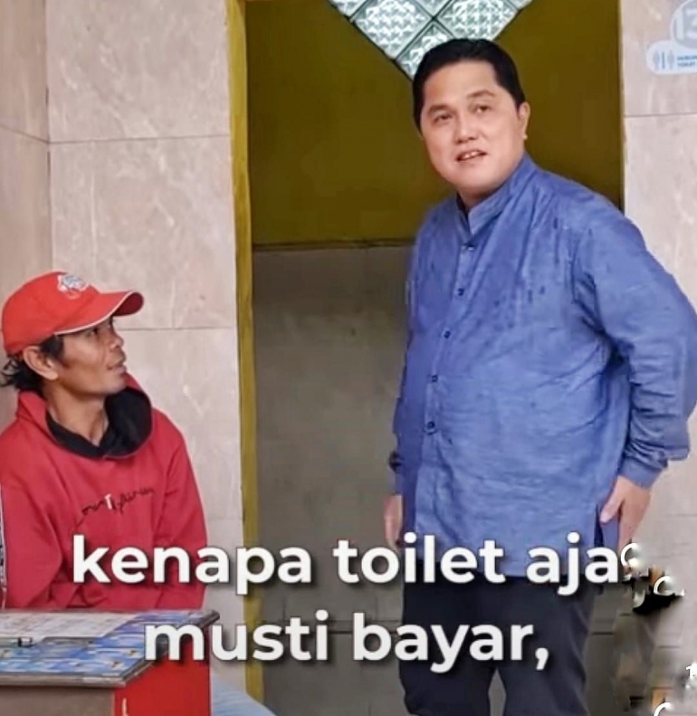 Erick Thohir di toilet SPBU |sumber:economy.okezone.com