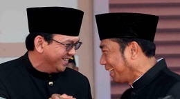 Basuki Tjahaja Purnama dan Haji Abraham Lunggana (Sumber: liputan6.com)