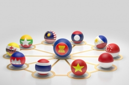 ilustrasi negara-negara ASEAN. (sumber: freepik.com/jm1366 via kompas.com)