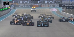 Hamilton overtake Verstappen saat start (formula1.com)