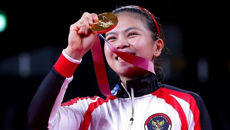 Sumber foto: indosport.com | Ilustrasi Greysia berhasil meraih Medali Emas Olimpiade Tokyo 2020