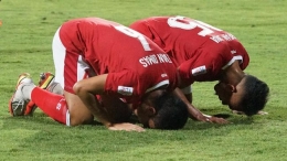 Sumber foto : cnnindonesia.com | Ilustrasi Tradisi pemain indonesia berhasil mencetak gol