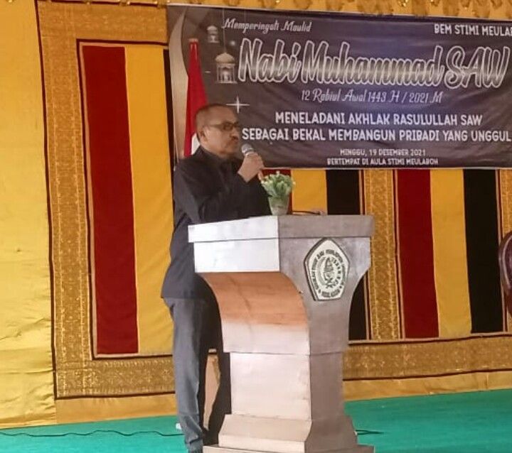 Bpk Alisman,  SE, M. Si,  dalam sesi sambutan di Kampus STIMI Aceh Barat