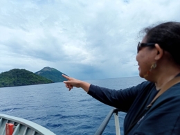 KM Sanus 71  memutar haluan meninggalkan Pulau Serua, 13 November 2021 ( dok. pribadi)