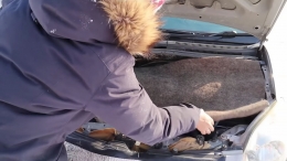 Aki mobil dilapisi dengan karpet untuk mencegah aki membeku (Youtube/Life in Yakutia).