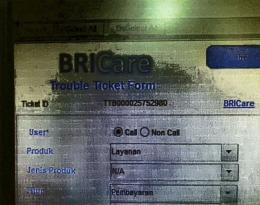 Trouble Ticket dari BRI yang disimpan Indah Harini (Sumber: Dok. Indah Harini)