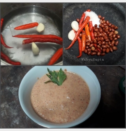Cara membuat sambal kacang. (Foto: Wahyu Sapta).