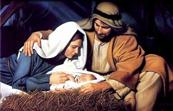 Ilustrasi: bayi Yesus, Maria, dan Yusuf |via oneshetwoshe.com