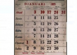 Kalender bulanan jaman dulu. Photo:Twitter @arbainrambey  