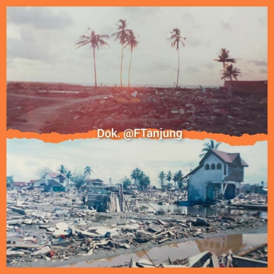 Beberapa lokasi yang hancur oleh gempa dan tsunami pada Minggu pagi (26/12/2004). Lokasi Ujung Kalak, Meulaboh.