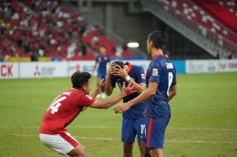 Kapten Asnawi di Laga Melawan Singapura I Gambar : AFFSuzuki via bolasport.com