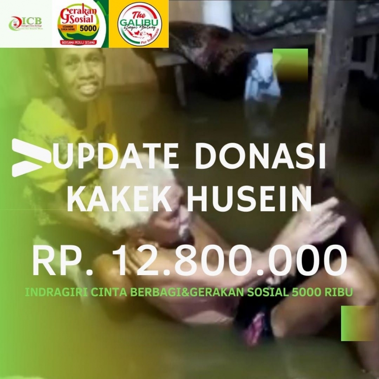 Informasi donasi pembangunan rumah Kakek Husein. (dok : FB. The Galibu For Indonesia)