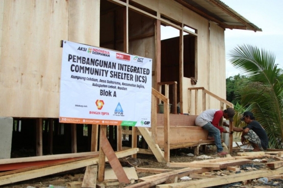 Proses pembangunan Hunian Terpadu ACT untuk warga terdampak Tsunami Selat Sunda (ACT News)