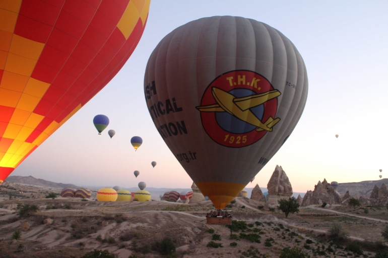 Suasana balon udara ketika naik bareng (Dokumentasi pribadi)
