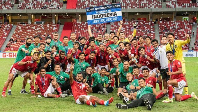 Timnas Indonesia usai menjalani pertandingan leg kedua babak final turnamen piala AFF (Sumber: ANTARA FOTO/Flona Hakim)