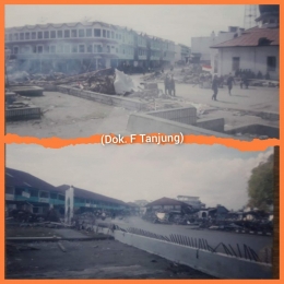 Kondisi jalan Meulaboh setelah dibersihkan pasca gempa dan tsunami 2004. Gbr atas Jl. Teuku Umar, bawah Jl. Cut Nyak Dien. (dok. Firdaus Tanjung)