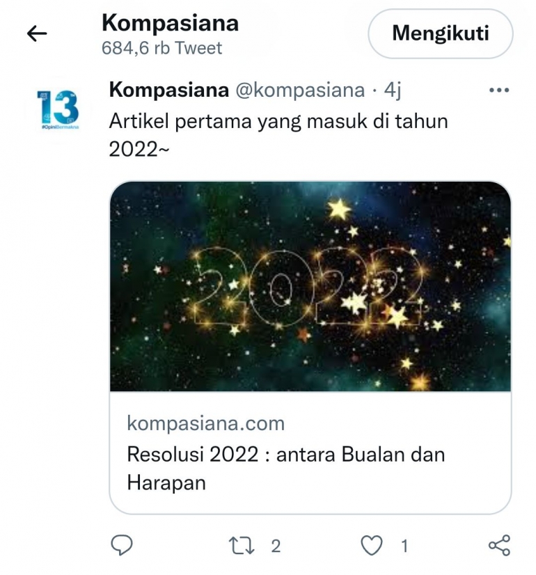 Sumber: Twitter Kompasiana