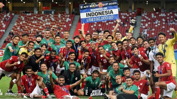 Selebrasi Indonesia sebagai Runner up Piala AFF 2020. (Foto: Instagram.com/PSSI)