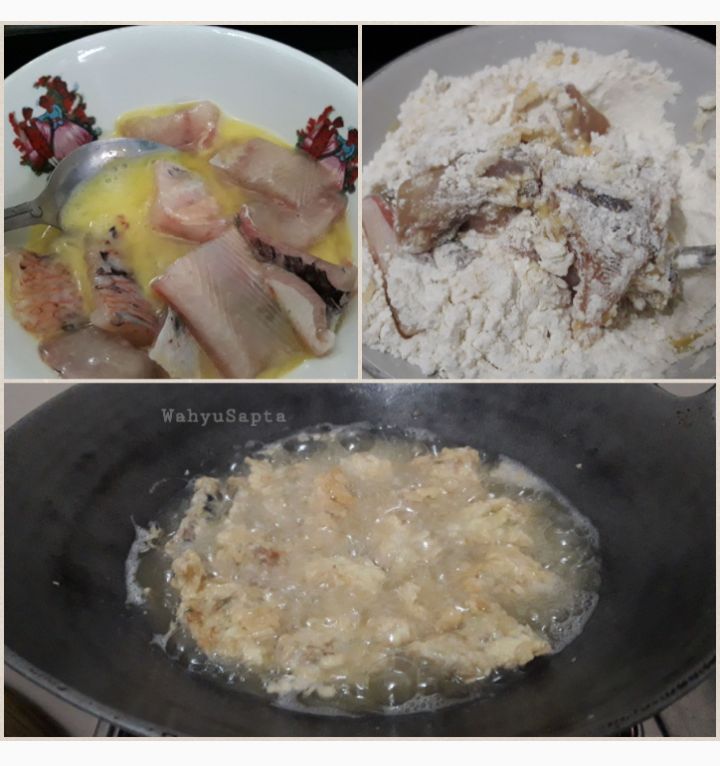 Cara memasak ikan nila goreng berbalur tepung step by step. | Foto: Wahyu Sapta.