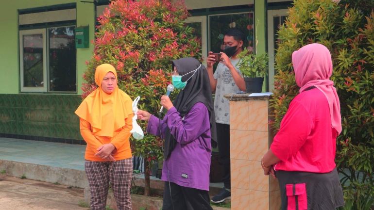Praktik Cara Membuang Masker Sekali Pakai (dokpri)