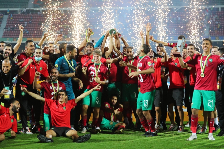 Maroko, juara CHAN 2020 setelah mengalahkan Mali di final. (Sumber: Africa Top Sports Online)