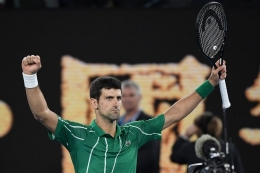 Petenis Serbia Novak Djokovic.| Sumber: AFP/SAEED KHAN via Kompas.com