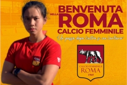 Shalika Aurelia yang baru dikontrak klub AS Roma/sumber foto: calcioinrosa.it