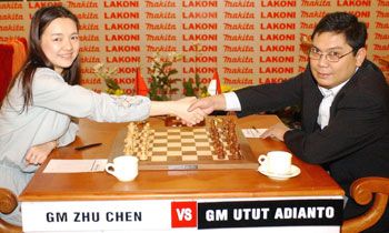 (GM Utut Adianto vs GM Zhu Chen Dok: en.people.cn)