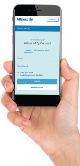Layanan Digital eAZyConnect memudahkan kamu mengetahui seputar polis Asuransi kamu.- Dok. allianz.co.id