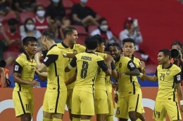 Timnas Malaysia saat berlaga di Piala AFF 2020. (ROSLAN RAHMAN/via KOMPAS.COM)
